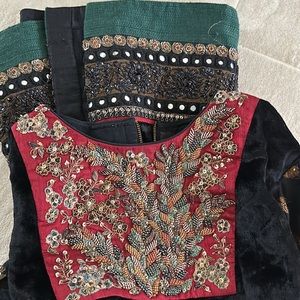 Sabyasachi Velvet Silk dress/Kurta / Anarkali Indian Pakistani $1500 authentic